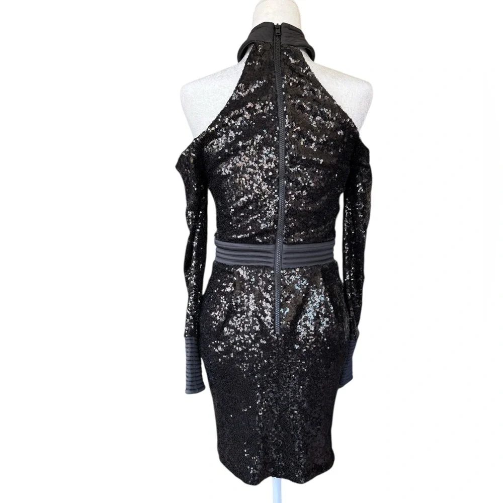 Zhivago Revolve Black Sequin Off-Shoulder Mini Dress‎ US 6